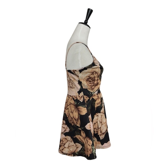 Purple Snow Floral Skort Romper Spaghetti Strap Mini - Picture 2 of 10